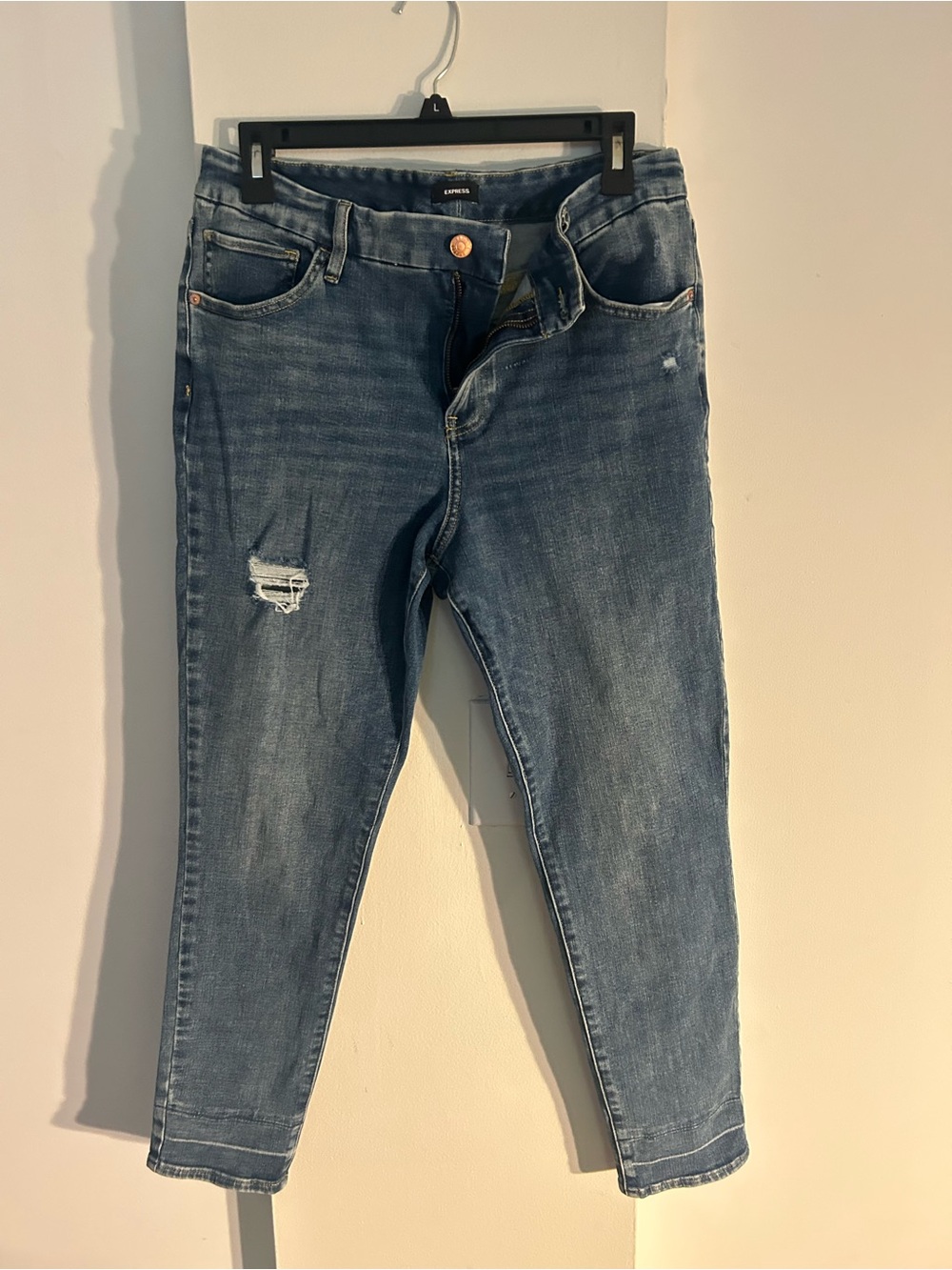 Express High-Rise Women's Denim Jeans — Medium Blue Wash